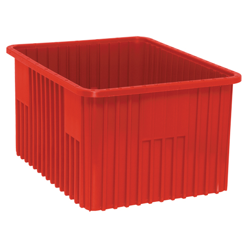 Divider Box&reg; Containers, Plastic, 22.5" W x 17.5" D x 12" H, Red Brunswick Fyr & Safety