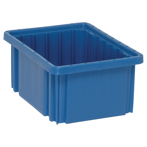 Divider Box&reg; Containers, Plastic, 10.9" W x 8.3" D x 5" H, Blue Brunswick Fyr & Safety
