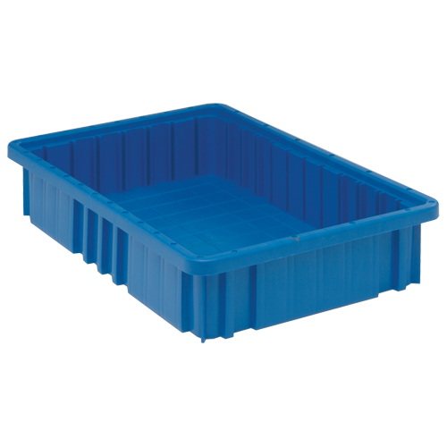 Divider Box&reg; Containers, Plastic, 16.5" W x 10.9" D x 3.5" H, Blue Brunswick Fyr & Safety