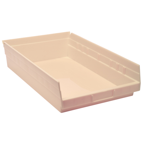 Economy Shelf Bin, 11-1/8" W x 4" H x 17-7/8" D, Ivory Brunswick Fyr & Safety