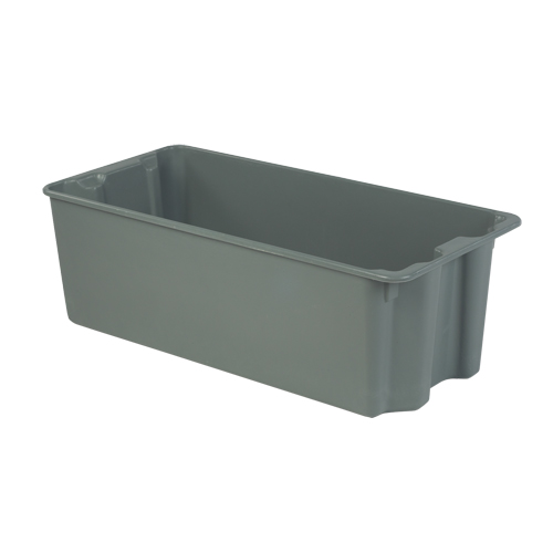 Stack-N-Nest&reg; Plexton Containers, 20.1" W x 42.5" D x 14.1" H, Grey Brunswick Fyr & Safety