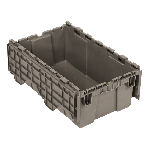Bac de distribution avec couvercle &agrave; charni&egrave;res, 11-9/16" x 19-5/8' x 7-1/2", Gris Brunswick Fyr & Safety