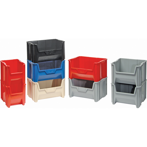 Giant Stacking Containers, 10.875" W x 17.5" D x 12.5" H, Blue Brunswick Fyr & Safety