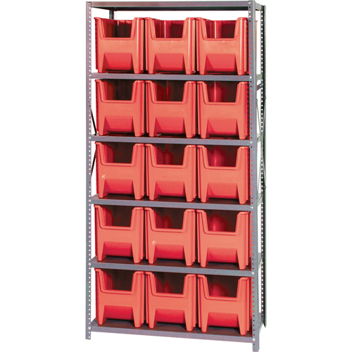 Shelving Unit, Steel, Boltless, 800 lbs. Capacity, 36" W x 75" H x 18" D Brunswick Fyr & Safety