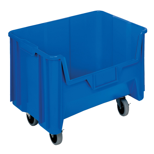 Bac g&eacute;ant mobile empilable, 12-7/16" ha x 19-7/8" la x 15-1/4" p, Capacit&eacute; de 250 lb, Bleu Brunswick Fyr & Safety
