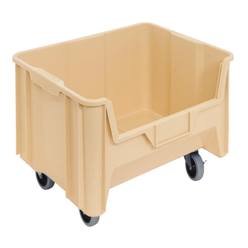 Mobile Giant Stack Container, 12-7/16" H x 19-7/8" W x 15-1/4" D, 250 lbs. Capacity, Ivory Brunswick Fyr & Safety
