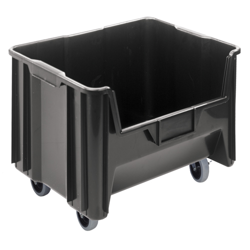 Bac g&eacute;ant mobile empilable, 12-7/16" ha x 19-7/8" la x 15-1/4" p, Capacit&eacute; de 250 lb, Noir Brunswick Fyr & Safety