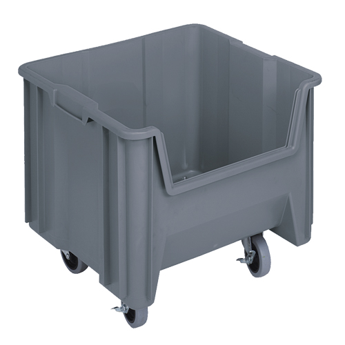 Bac g&eacute;ant mobile empilable, 12-1/2" ha x 16-1/2" la x 17-1/2" p, Capacit&eacute; de 250 lb, Gris Brunswick Fyr & Safety