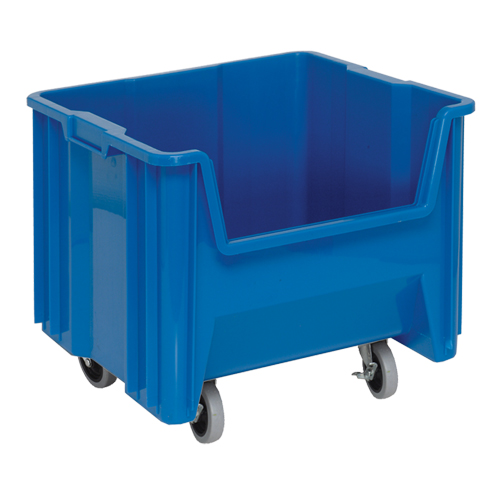 Bac g&eacute;ant mobile empilable, 12-1/2" ha x 16-1/2" la x 17-1/2" p, Capacit&eacute; de 250 lb, Bleu Brunswick Fyr & Safety