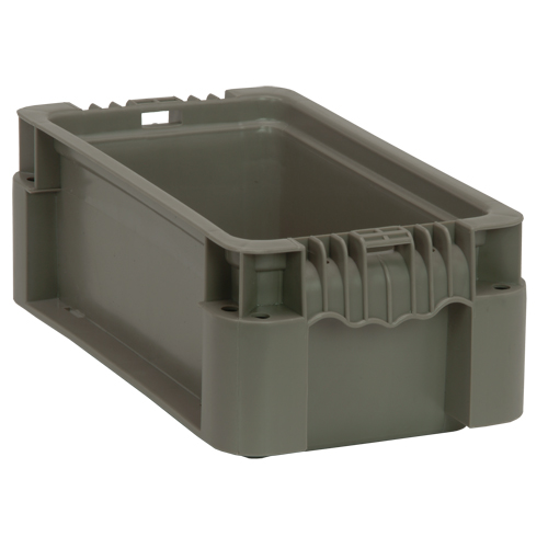 Collapsible Stacking Container, 7" W x 12" D x 5" H, Grey Brunswick Fyr & Safety