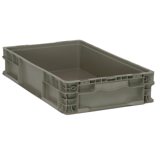 Collapsible Stacking Container, 15" W x 24" D x 5" H, Grey Brunswick Fyr & Safety