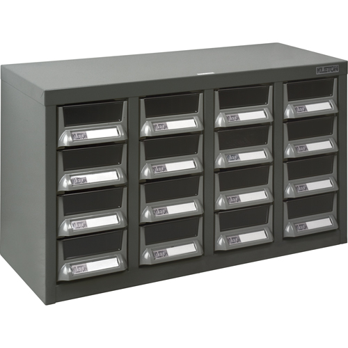 KPC-400 Parts Cabinet, Galvanized Steel, 16 Drawers, 23-1/10" x 8-7/10" x 13-4/5", Grey Brunswick Fyr & Safety