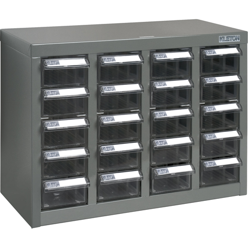 KPC-600 Parts Cabinet, Steel, 20 Drawers, 18-1/3" x 8-2/3" x 13-3/4", Grey Brunswick Fyr & Safety