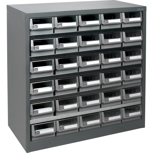 KPC-HD Heavy-Duty Parts Cabinet, Galvanized Steel, 30 Drawers, 34-3/5" x 15-7/10" x 34-3/5", Grey Brunswick Fyr & Safety