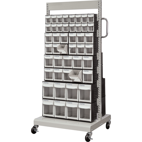 Mobile Tilt Bin Rack, Double-sided, 92 bins, 26-1/4" W x 22" D x 57-1/2" H Brunswick Fyr & Safety