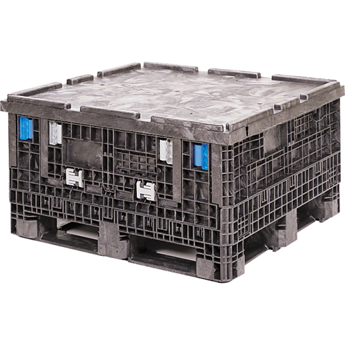 Conteneurs repliables &agrave; usage moyen Bulkpak, 30" lo x 32" la x 25" h, Noir Brunswick Fyr & Safety
