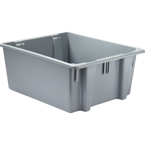 Stack & Nest Palletote Box, 10" x 19.5" x 23.5", Grey Brunswick Fyr & Safety