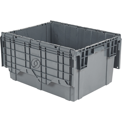Contenants de distribution Flipak en plastique poly&eacute;thyl&egrave;ne (PE), 27,9" x 20,9" x 15,2", Gris Brunswick Fyr & Safety