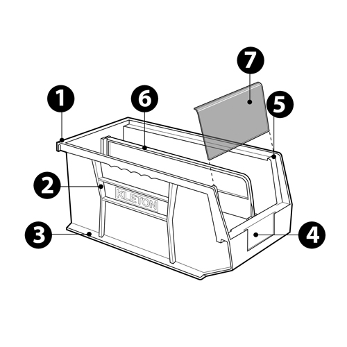 Stack & Hang Bin, 4-1/8" W x 3" H x 7-3/8" D, Blue Brunswick Fyr & Safety