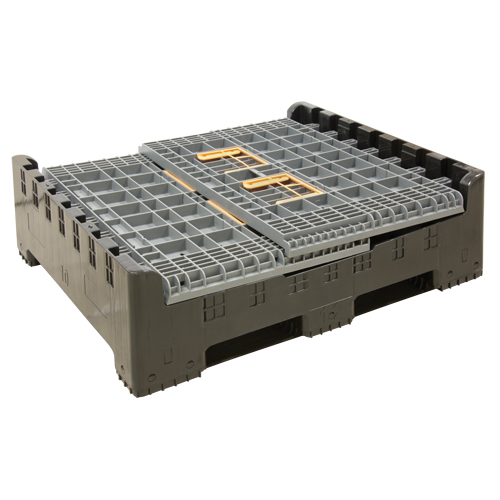 Collapsible Bulk Container, 47.2" L x 39.4" W x 39.4" H, Grey Brunswick Fyr & Safety