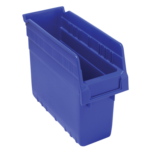 Store-Max Shelf Bins, 4-3/8" W x 8" H x 11-5/8" D, Blue, 44 lbs. Capacity Brunswick Fyr & Safety