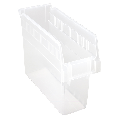 Store-Max Shelf Bins, 4-3/8" W x 8" H x 11-5/8" D, Clear, 44 lbs. Capacity Brunswick Fyr & Safety