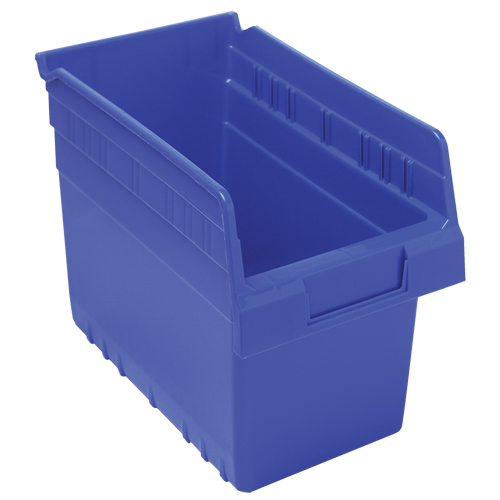Store-Max Shelf Bins, 6-5/8" W x 8" H x 11-5/8" D, Blue, 44 lbs. Capacity Brunswick Fyr & Safety