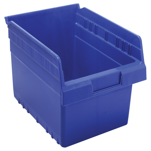 Store-Max Shelf Bins, 8-3/8" W x 8" H x 11-5/8" D, Blue, 44 lbs. Capacity Brunswick Fyr & Safety