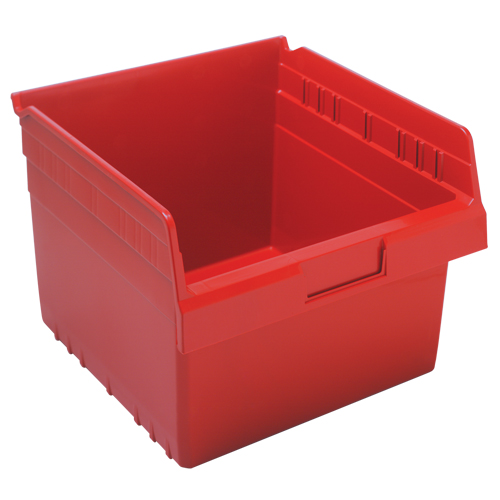 Store-Max Shelf Bins, 11-1/8" W x 8" H x 11-5/8" D, Red, 44 lbs. Capacity Brunswick Fyr & Safety
