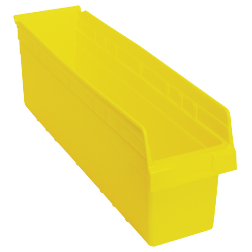Store-Max Shelf Bins, 6-5/8" W x 8" H x 23-5/8" D, Yellow, 68 lbs. Capacity Brunswick Fyr & Safety