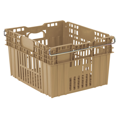 Contenant en plastique empilable Stack-N-Nest pour l'agriculture, 20" x 24" x 13,4", Beige Brunswick Fyr & Safety