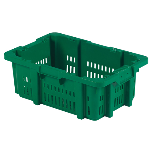Contenant en plastique Stack-N-Nest pour la manutention des aliments, 16" x 23,9" x 8,8", Vert Brunswick Fyr & Safety