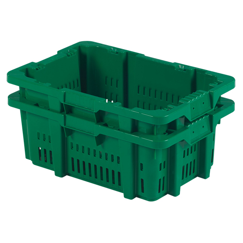 Contenant en plastique Stack-N-Nest pour la manutention des aliments, 16" x 23,9" x 8,8", Vert Brunswick Fyr & Safety