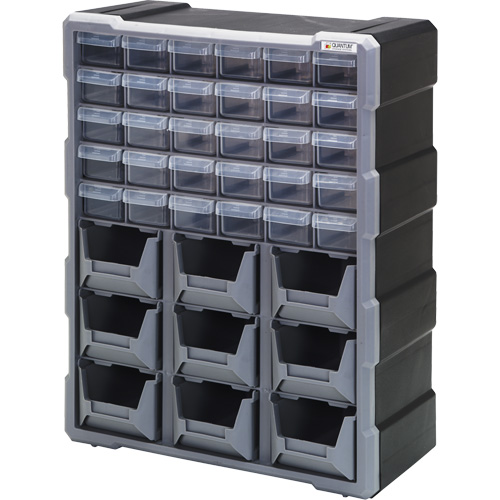 Drawer Cabinet, Plastic, 39 Drawers, 15" x 6-1/4" x 18-3/4", Black Brunswick Fyr & Safety