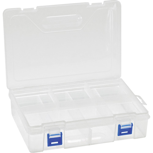 Plastic Compartment Box, 6.25" W x 9.25" D x 2.2" H, 8 Compartments Brunswick Fyr & Safety
