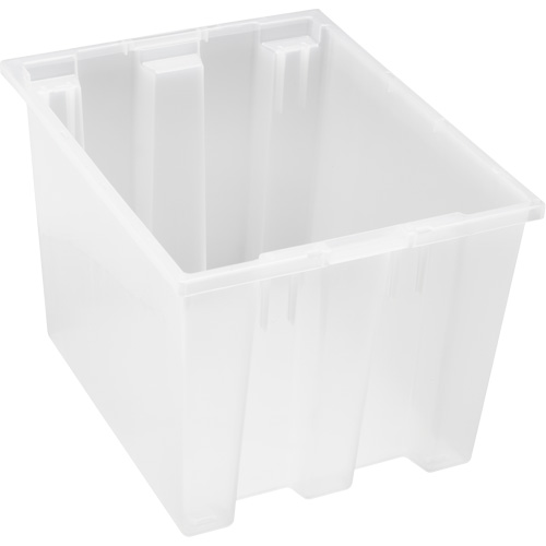 Heavy-Duty Stack & Nest Tote, 13" x 15.5" x 19.5", Clear Brunswick Fyr & Safety