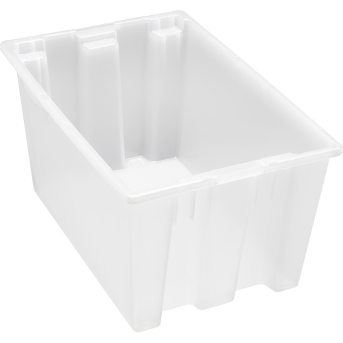 Heavy-Duty Stack & Nest Tote, 15" x 19.5" x 29.5", Clear Brunswick Fyr & Safety