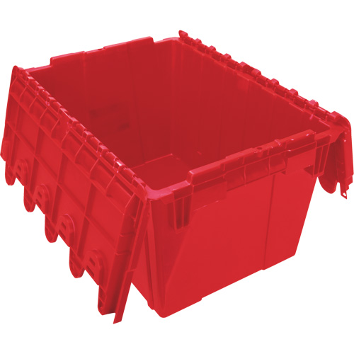 Contenant de distribution en plastique avec dessus basculant, 21,65" x 15,5" x 12,5", Rouge Brunswick Fyr & Safety
