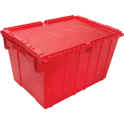 Contenant de distribution en plastique avec dessus basculant, 21,65" x 15,5" x 12,5", Rouge Brunswick Fyr & Safety