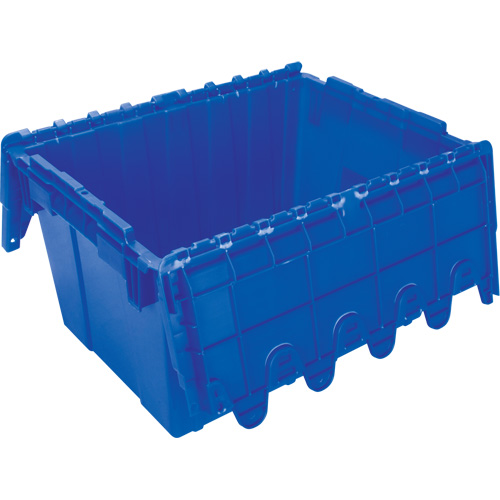 Contenant de distribution en plastique avec dessus basculant, 21,65" x 15,5" x 12,5", Bleu Brunswick Fyr & Safety
