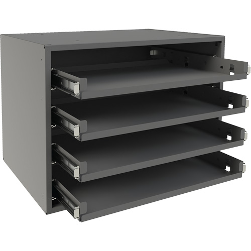 Support &agrave; petit roulement, Acier, 4 compartiments, 15-9/16" la x 11-7/8" p, 11-5/16" h, Gris Brunswick Fyr & Safety