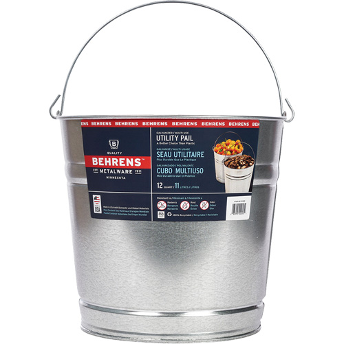 Seau, Acier galvanis&eacute;, 11 L Brunswick Fyr & Safety
