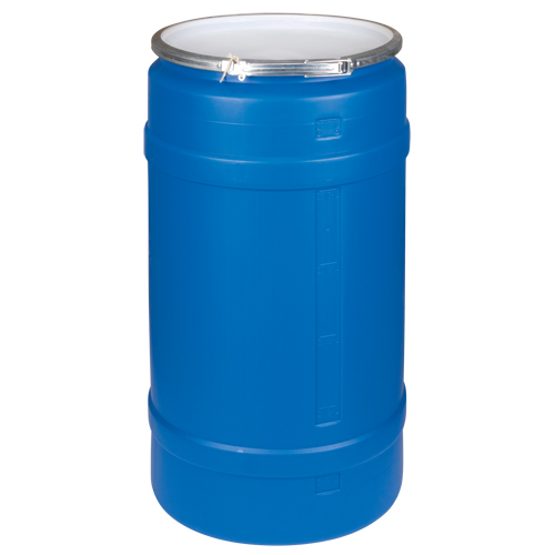 Polyethylene Drums, 30 US gal. (25 imp. Gal.), Open Top, Blue Brunswick Fyr & Safety