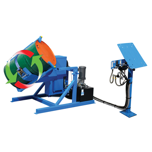 Drum Tumbler Tilt to Load, 55 US gal. (45 Imperial Gal.) Capacity, Variable Speed, 2 HP Brunswick Fyr & Safety