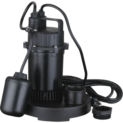 Thermoplastic Submersible Sump Pump, 2560 GPH, 115 V, 4.6 A, 1/3 HP Brunswick Fyr & Safety