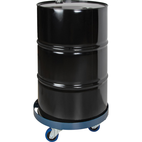 Drum Dolly, Steel, 1400 lbs. Capacity, 24" Diameter, Blue Elastic Casters Brunswick Fyr & Safety