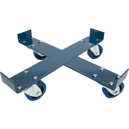 Drum Dolly, Steel, 1400 lbs. Capacity, 24" Diameter, Blue Elastic Casters Brunswick Fyr & Safety