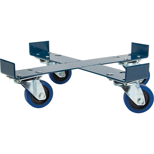 Drum Dolly, Steel, 1400 lbs. Capacity, 24" Diameter, Blue Elastic Casters Brunswick Fyr & Safety
