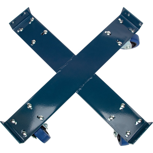 Drum Dolly, Steel, 1400 lbs. Capacity, 24" Diameter, Blue Elastic Casters Brunswick Fyr & Safety