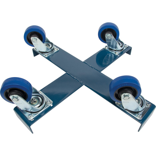 Drum Dolly, Steel, 1400 lbs. Capacity, 24" Diameter, Blue Elastic Casters Brunswick Fyr & Safety
